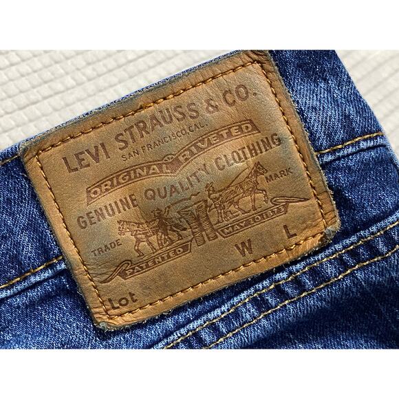 Levis Big E Jeans Mens 31 x 32 * Premium Denim Blue 5 Pocket Tapered Logo - Picture 8 of 10